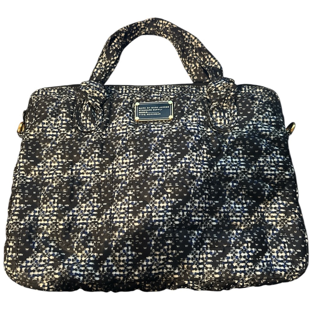 Marc Jacobs Black and White Quilted Laptop Bag